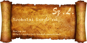 Szokolai Loránd névjegykártya