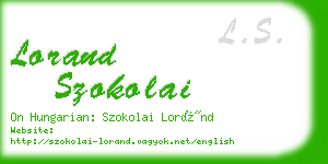 lorand szokolai business card